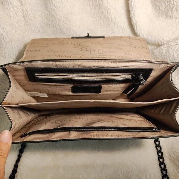 Foley & Corinna NWT Black Skyline Bandit Studded Crossbody Purse - Picture 10 of 15